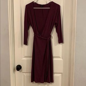 Plum wrap dress
